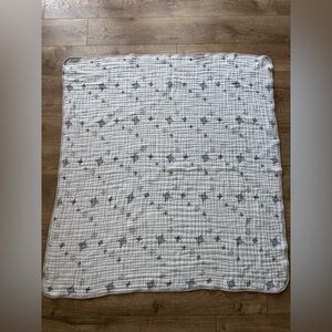 Aden + Anais Cotten Muslin Dream Blanket with Tan Grey White Diamonds 45” x 45”